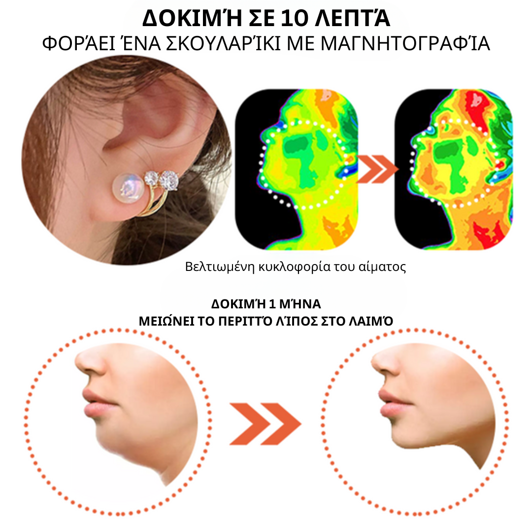 Σκουλαρίκια flysmus Lymphvity MagneTherapy με πυροτίτη για μαγνητοθεραπεία **