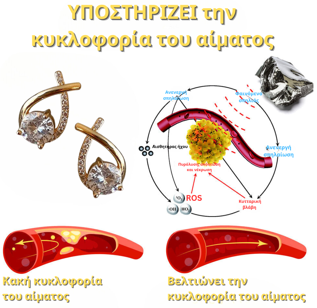 Σκουλαρίκια "Cross Stud" με μαγνητοθεραπεία