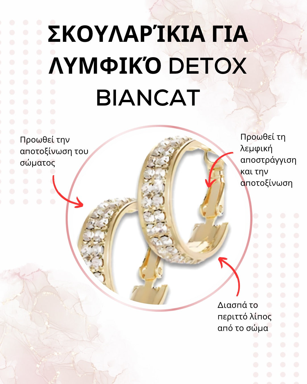 Biancat™ Σκουλαρίκια Huggie για Λεμφικό Ντετόξ