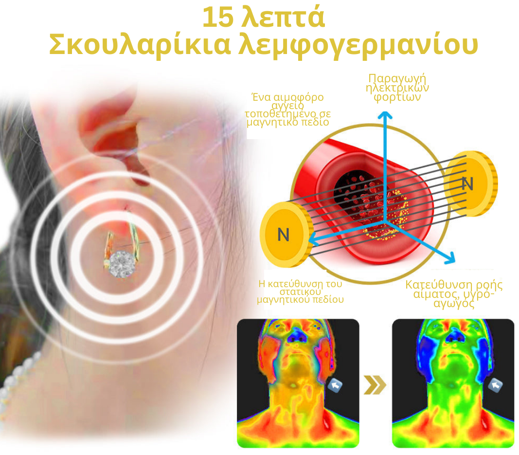 Σκουλαρίκια flysmus™ Halolux Lymphvity Γερμανίου **