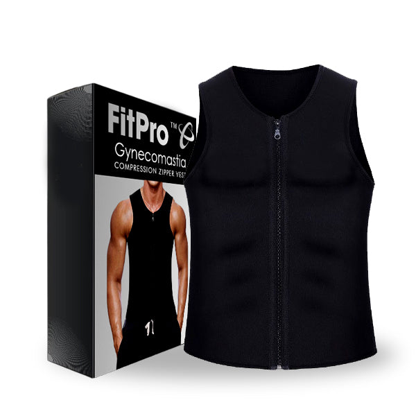 Γιλέκο συμπίεσης με φερμουάρ FitPro Gynecomastia